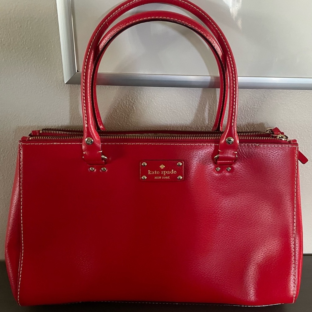 Kate ♠️ Spade red leather handbag